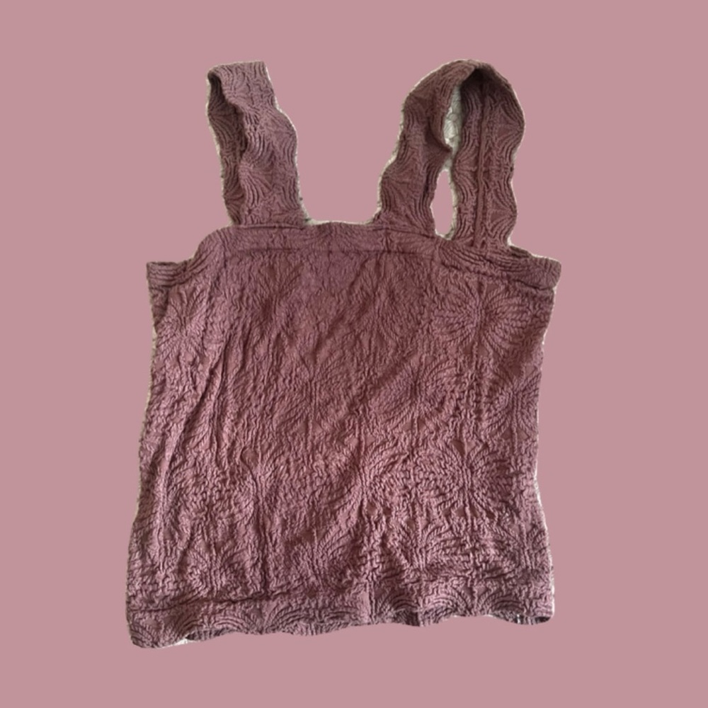 pink crochet tank top